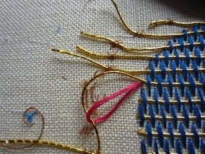 Burden Stitch Threading the Lasso