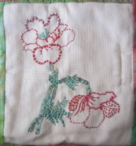 Running Stitch and French Knots